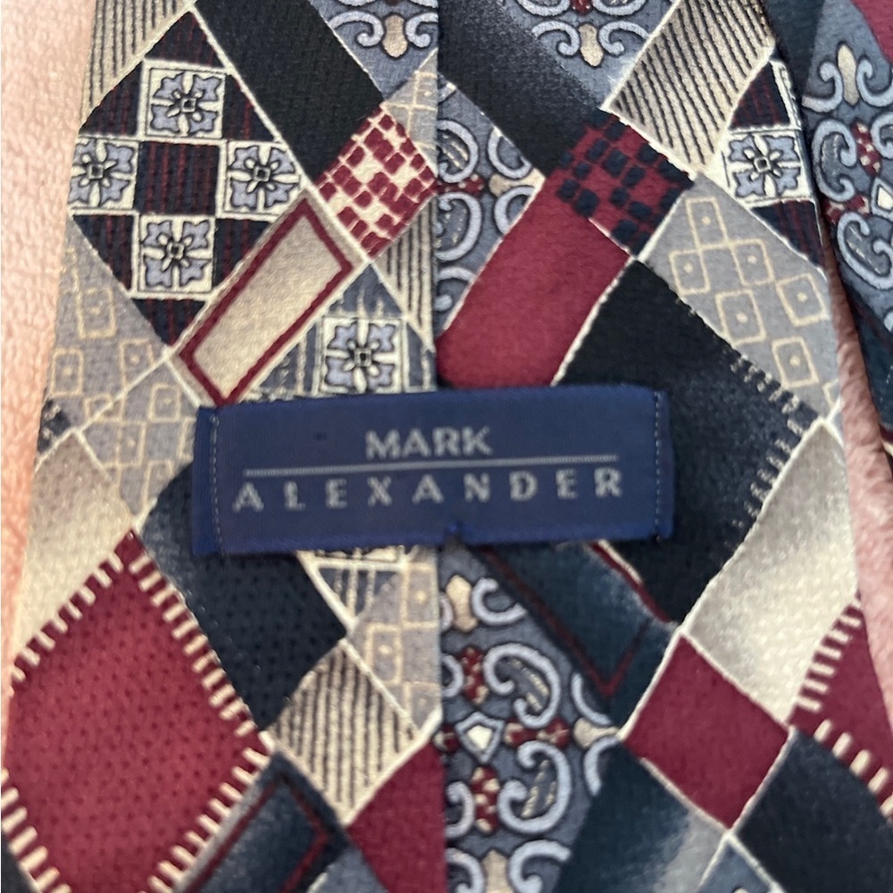 Mark Alexander Geometric Pattern Tie - Picture 6 of 8